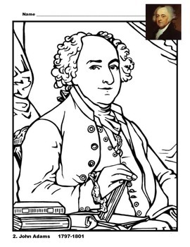 US Presidents Coloring Pages (First Ten) by Shana's Stuff | TpT