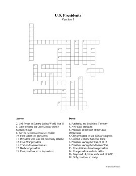 Us constitution crossword puzzles basic 1 answer key grade 6