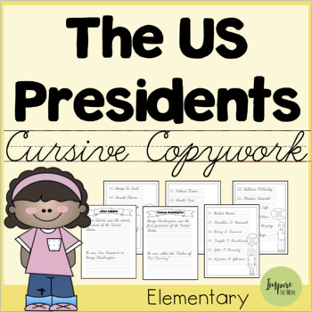 Preview of US Presidents Cursive Copywork