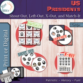 Preview of US Presidents Gameset Bundle: Shout Out, Left-Out, Match-It, and X-Out