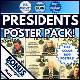 US History Classroom Decor- President Poster Pack & Scaven