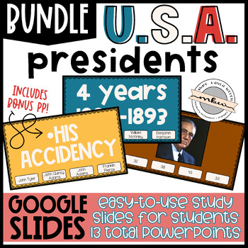 Preview of US Presidents Practice Slides BUNDLE