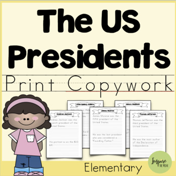 Preview of US Presidents Print Copywork