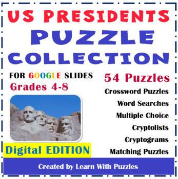 Preview of US Presidents Puzzle Collection for Google Apps™ 54 Puzzles Gr4-8 Digital
