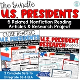 Presidents Day Writing Activities Reading Passages Researc