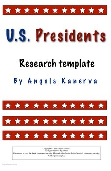 Preview of U.S. Presidents Research Template