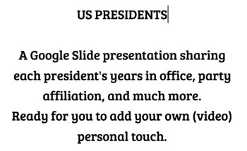 Preview of US Presidents (Washington to Biden) Chart and more