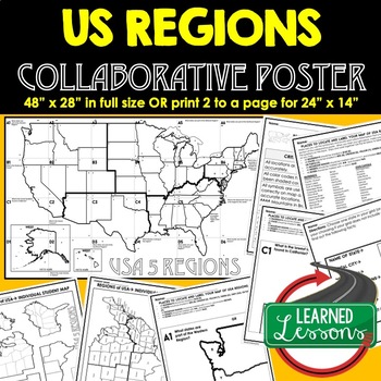 United States Regions NEW Classroom American Geography POSTER 