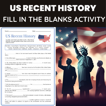 Preview of US Recent History Review & Assessment | US Recent History 1990s 2000s