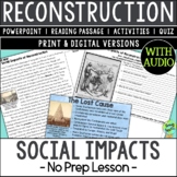 Reconstruction Social Impacts Lesson - Freedman’s Bureau -