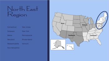 Preview of US Regions - 50 States PowerPoint and Worksheets