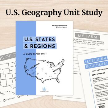 Preview of US Regions Geography Unit Study