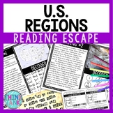 US Regions Reading Comprehension and Puzzle Escape Room - 