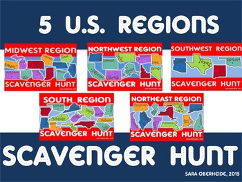 Preview of U.S. Regions Scavenger Hunt - Bundle of 5 products