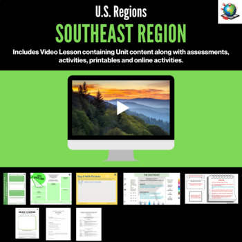 Preview of US Regions: Southeast Region Video Package for Grade 4