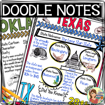 Preview of US Regions: Southwest Region Doodle Notes, Posters, Powerpoint & Passages