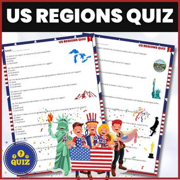 Preview of US Regions Trivia Quiz | US Regions Geography Trivia Quiz