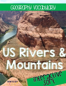 Preview of US Rivers & Mountains Vocabulary and Location Sort