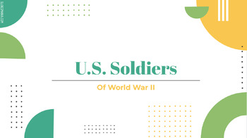 Preview of US Soldiers of WWII Group Project