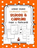 US Southwest Region States & Capitals Maps