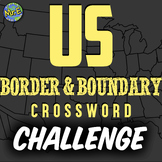 US State Borders and Boundaries Crossword Puzzle Activity