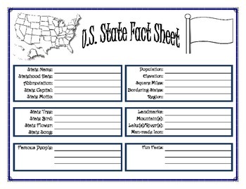 Preview of U.S. State Fact Sheet