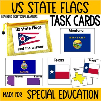Preview of US State Flags Task Cards Special Education