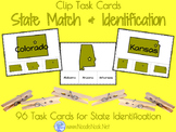 US State Identification Clip Cards- For Work Systems or SpEd.