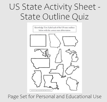 Preview of US State Outline Quiz #3