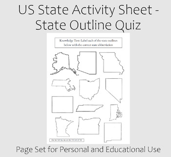 Preview of US State Outline Quiz #4