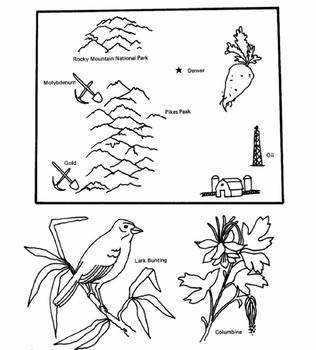 Preview of US State Outlines. All 50 States for Coloring with Information about each State.