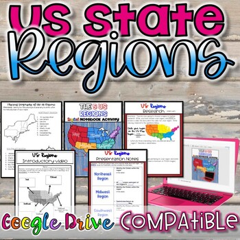 Preview of 5 Regions of the United States Activity - Print and Digital