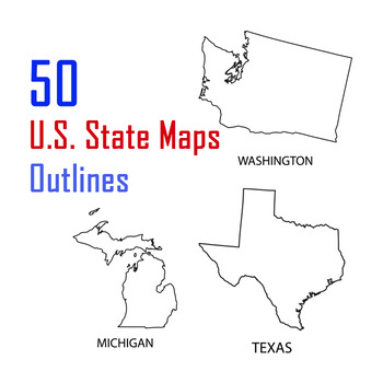 Preview of US State of America Maps Tracing Names, Geography, 50 U.S. State Maps Outlines
