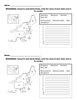 Preview of U.S. States 5 Regions Exit Slips