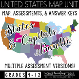 US States & Capitals Map Assessments Bundle **Save 10%**