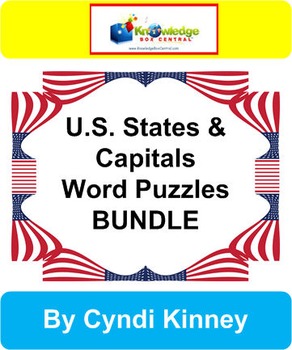 Preview of U.S. States & Capitals Word Puzzles Bundle