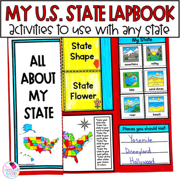 Preview of US States - First Grade Social Studies - 50 States - Lapbook