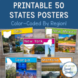 US States Posters | Printable Posters with Maps, Landmarks