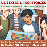 US States & Territories: 55 Reading Comprehensions w/ Ques