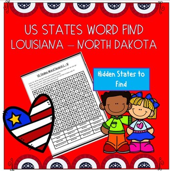 Preview of US States Word Search Challenge  L-N Alphabetically Listed States Number 3 of 3