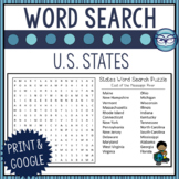 US States Word Search Puzzle