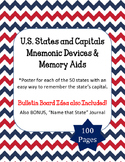 U.S. States and Capitals. Mnemonics Memory Devices aids. B