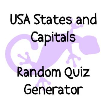 Preview of US States and Capitals Quiz - Randomly Generated Questions