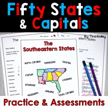 Preview of US States and Capitals Unit - 50 States & Capitals - Regions of the US