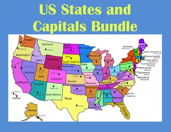 Preview of US States and Capitals Webquest Bundle using Google Maps Digital