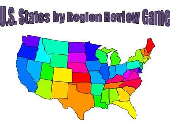 Preview of U.S. States by Region Review Game - Promethean Flipchart