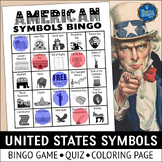 US Symbols Bingo Game and Coloring Pages