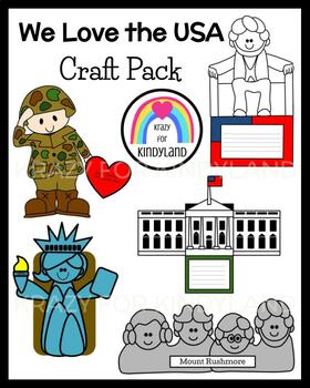 Preview of US Symbols Craft & Writing Bundle: Presidents' Day, Veterans Day Activities
