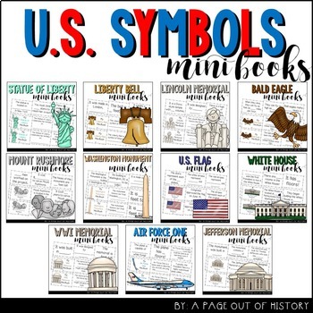 Preview of US Symbols Mini Books Bundle for Social Studies