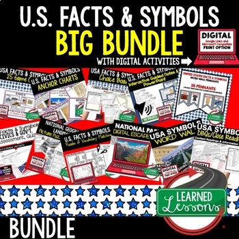 Preview of US Symbols & Facts BUNDLE, Monuments, Songs, Oaths, Facts, Civics BUNDLE